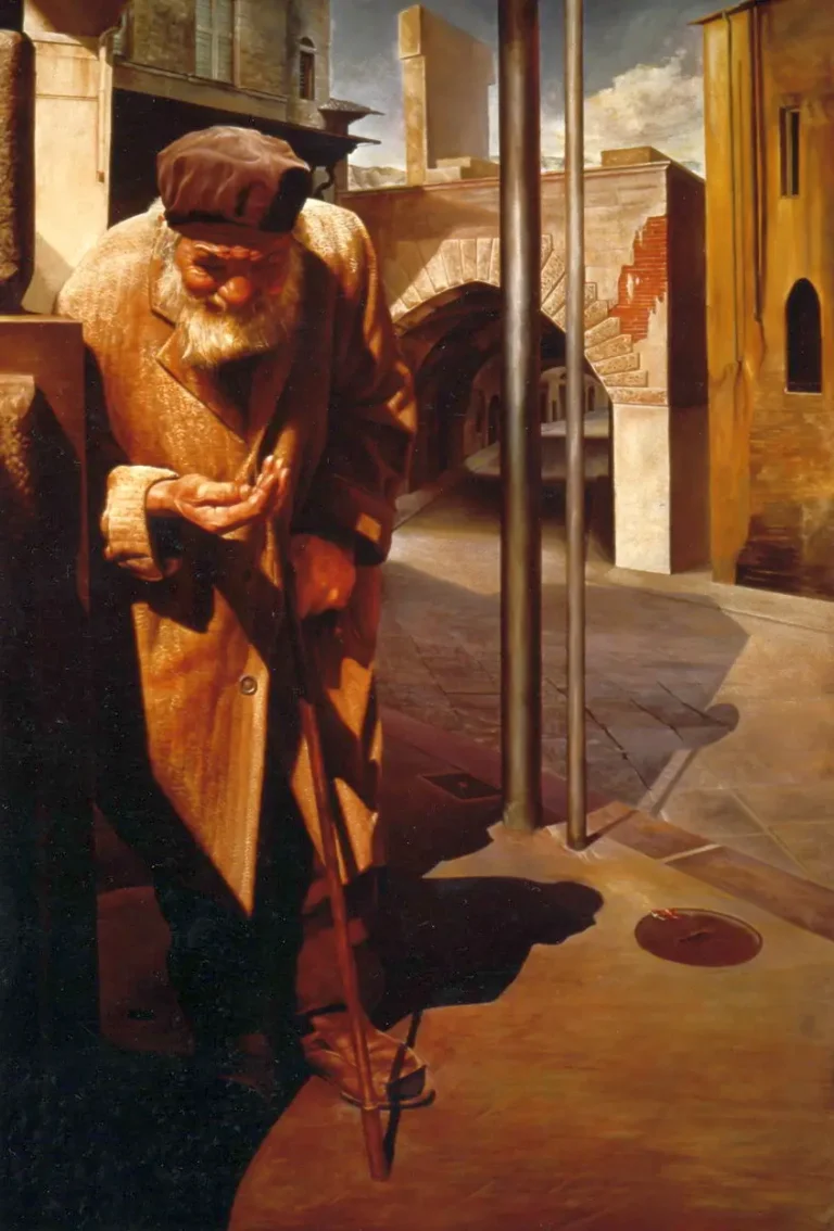 Claudio Sacchi -- Il Mendicante -- 1976 -- Olio su Tela / Oil on Canvas -- 100x160 cm