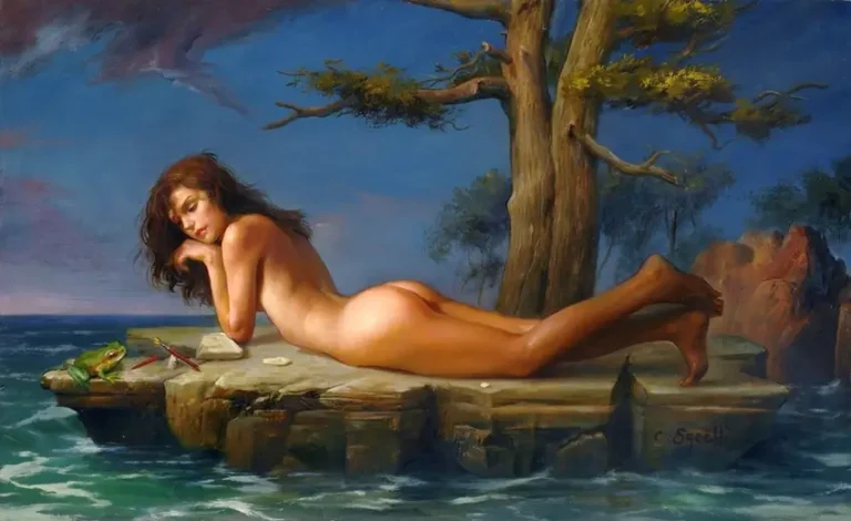 Claudio Sacchi -- Autoritratto con Modella -- 2004 -- Olio su Tavola / Oil on Panel -- 50x35 cm